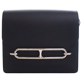 Bolsa Roulis 23 Hermès em Evercolor Preto Preto