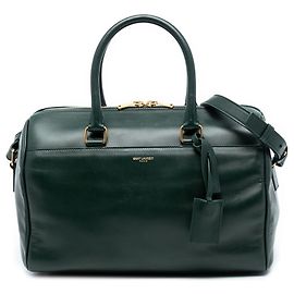Sac Duffle 6 classique en cuir vert Saint Laurent Vert Vert foncé