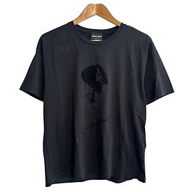 Camiseta de algodão estampada Giorgio Armani Preto