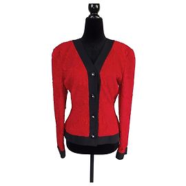 Mila Shön Mila Schon vintage embossed jacket Black Red