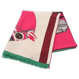 Xale de seda e cashmere Cheval à la Couverture da Hermès Multicor Bege