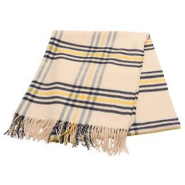 Sciarpa in cashmere Hermès Beige Giallo Blu navy