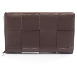 Cartera larga redonda Cassette Bottega Veneta Castaño