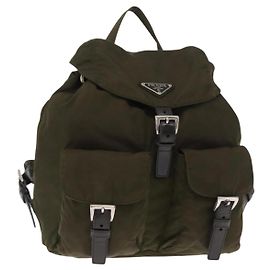 PRADA Rucksack aus Nylon grün silber authentisch kk575 Silber Grün