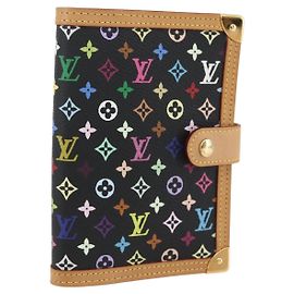 LOUIS VUITTON Multicolor Agenda PM Day Planner Cover Black R20895 Auth 157619SM Black
