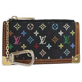LOUIS VUITTON Pochette Cles Monedero Multicolor Negro M13664 LV Auth 158853 Negro
