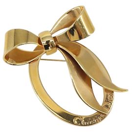 Christian Dior Brosche aus Metall Gold Auth 155757 Golden