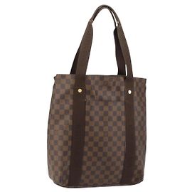 LOUIS VUITTON Damier Ebene Cabas Bobur Tote Bag N52006 LV Auth BA8826 Damier ebene
