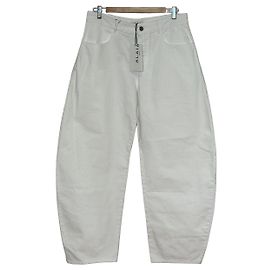 ALAÏA    Mid Rise Barrel Jeans  (Low  Round) Weiß