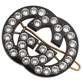 Fermaglio per capelli in strass Gucci Nero