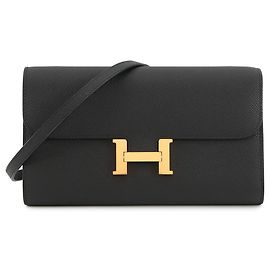 Cartera Larga Constance To-Go de Hermès Negro