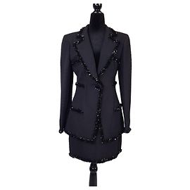Schwarzer Rockanzug Emanuel Ungaro Parallele Schwarz