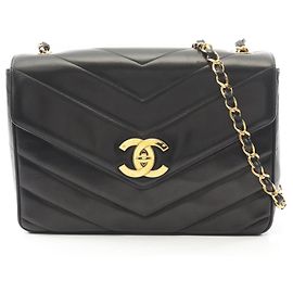 Borsa a Spalla V-Stitch di Chanel Nero