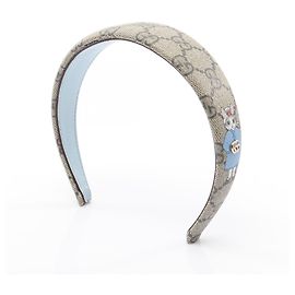 Faixa de cabelo de couro Gucci x Yuko Higuchi Marrom Bege
