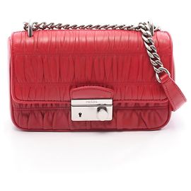 Borsa a Spalla Prada Nappa Gaufre Soundlock Rosso