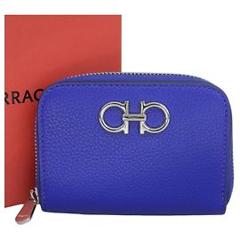 Salvatore Ferragamo Gancini Round Coin Purse Blue