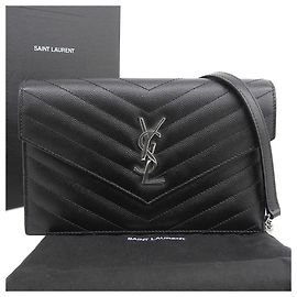 Bolsa de Ombro Envelope Cassandra da Saint Laurent Preto