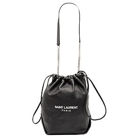 Borsa a secchiello Teddy Piccola in Pelle di Agnello Nera Saint Laurent Nero