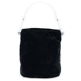 Bolsa preta de tessuto com alças de acrílico Prada Preto