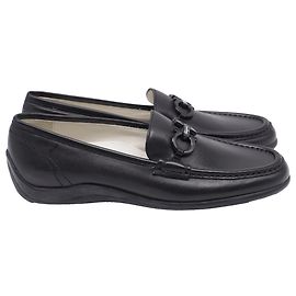 Mocassins Gancini en cuir noir de Salvatore Ferragamo Noir