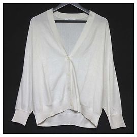 Autre Marque Cardigã de seda e algodão leve ebure Branco Fora de branco