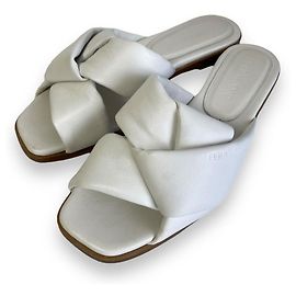 Salvatore Ferragamo ALRAI Leather Mule Sandals White