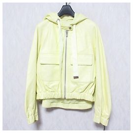 Autre Marque GRACE Class Lamb Leather Short Jacket Yellow
