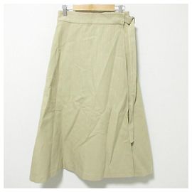 Autre Marque Gonna lunga in lino e cotone slub ebure Beige