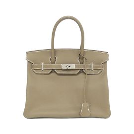 Bolso Hermès Birkin de 30 cm en gris Etoupe Gris pardo