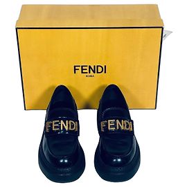 Mocasines de chocolate Fendi Negro