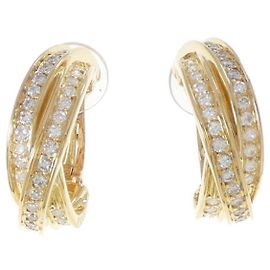Orecchini a mezza cerchio in oro giallo 18K con diamanti Cartier D'oro