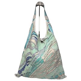 Bolsa 2Way abstrata vintage Emilio Pucci branca e azul Branco