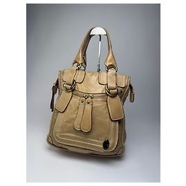 Chloé Bolsa de couro vintage Chloe bege Bege