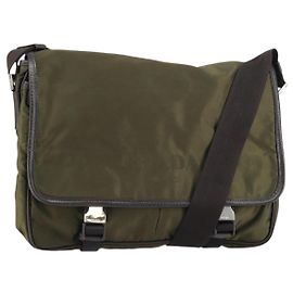 Borsa a Spalla PRADA in Nylon Khaki Argento Autentica ka810 Argento Cachi