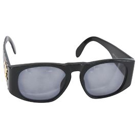 CHANEL Sunglasses plastic Black CC Auth 156144 Black