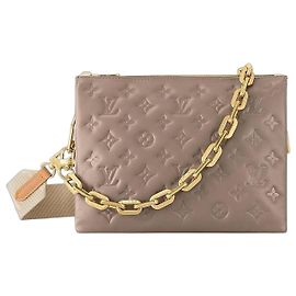 Louis Vuitton Coussin PM Taupe Leather Handbag Taupe