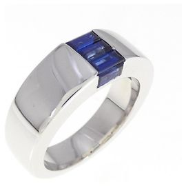 Boucheron 750 Weißgold-Saphirring Silber