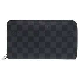 Louis Vuitton Zippy Organizer Damier Graphite Long Wallet Brown Black