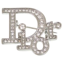 Silberne Strass-Brosche Christian Dior Silber