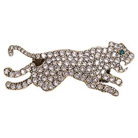 Anillo Panther de Doble Dedo Gucci Plata Dorado