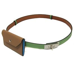 Cinto Kelly Pocket 18 da Hermès Marrom Verde