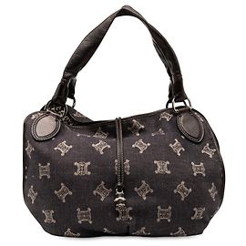 Céline Sac hobo Celine en denim Macadam marron Bittersweet Marron Marron foncé