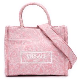Tote Athena Barocco en toile rose de Versace Rose