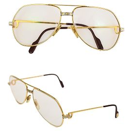 Gafas de metal Cartier Vendôme Santos Dorado