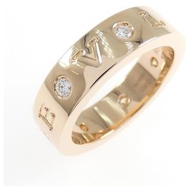 Bulgari Bvlgari Pink Gold Diamond Band Ring Golden