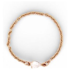 NEW VANESSA TUGENDHAFT DIAMOND DROP CHAIN RING T56 IN 18K ROSE GOLD Golden