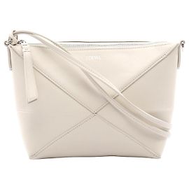 Loewe Leather Puzzle Fold Clutch Bag White