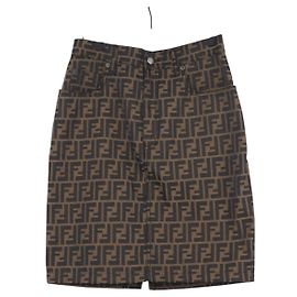 FENDI Zucca Canvas Rock Schwarz Braun Auth yk19891V Braun Schwarz