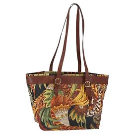 Salvatore Ferragamo Flower Tote Bag PVC Multicolor Gold Auth am10086 Multiple colors Golden