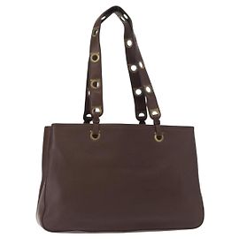 Borsa tote in pelle marrone Salvatore Ferragamo Auth ka863 Marrone